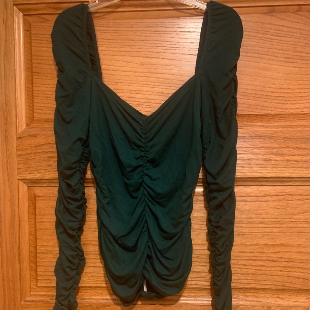 Reformation Esra Knit Top - Emerald - Medium